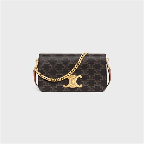 celine multi pochette in triomphe canvas and calfskin|celine multipochette triomphe canvas.